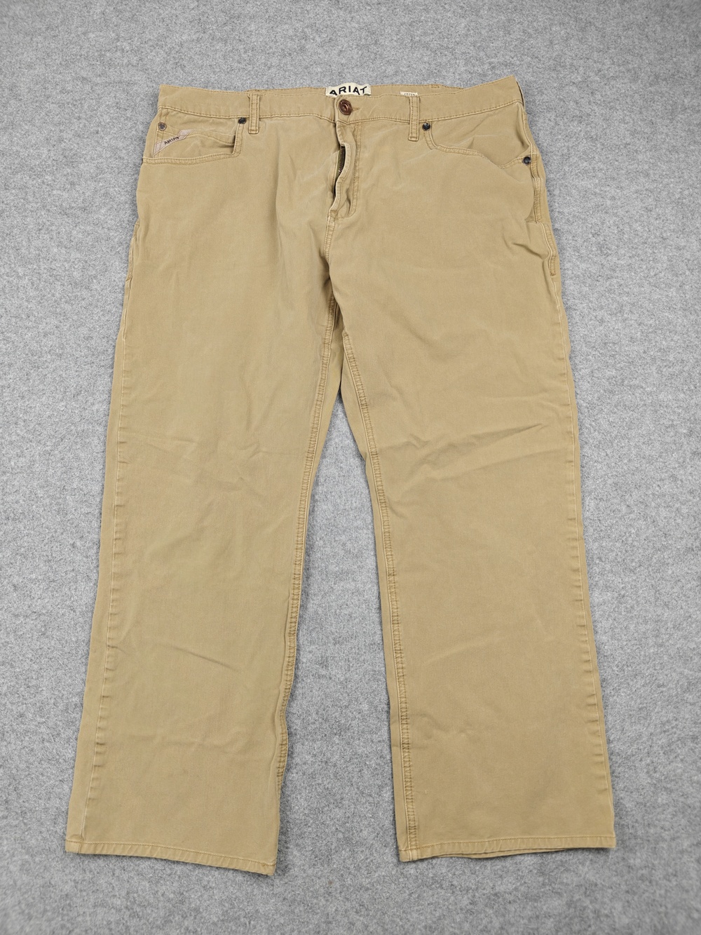 Ariat M5 Pants Mens 40x32 Beige Khaki Straight Fit Straight Leg Cotton Blend